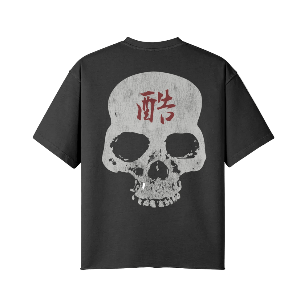 Brutality Skull | Oversized Raw Hem Heavyweight Tee - Pajer Hockey