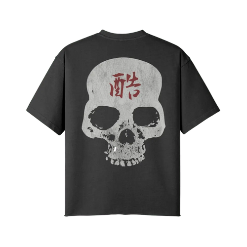 Brutality Skull | Oversized Raw Hem Heavyweight Tee - Pajer Hockey