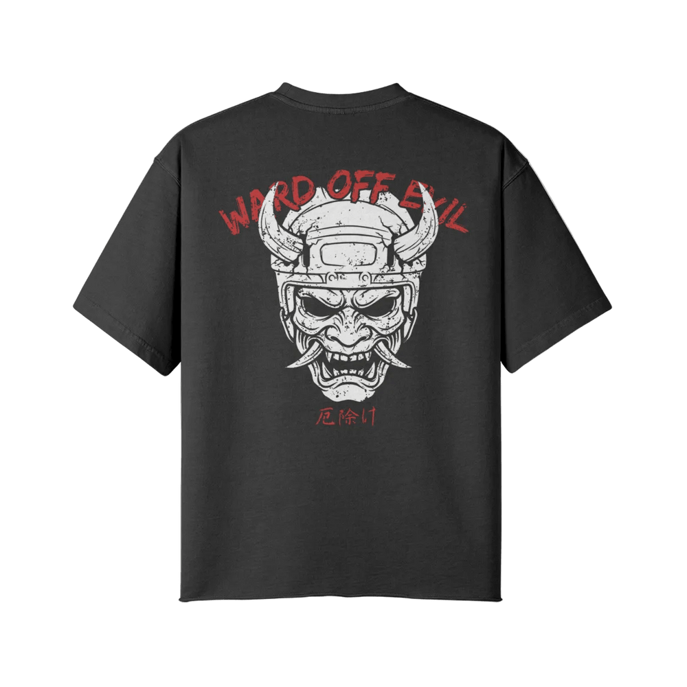 Ward Off Evil | Oversized Raw Hem Heavyweight Tee - Pajer Hockey