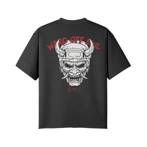 Ward Off Evil | Oversized Raw Hem Heavyweight Tee - Pajer Hockey