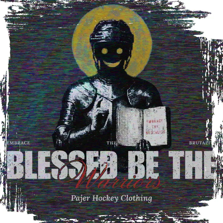 Blessed Be the Warriors | Oversized Raw Hem Heavyweight Tee - A Blessing for the Brutal - Pajer Hockey
