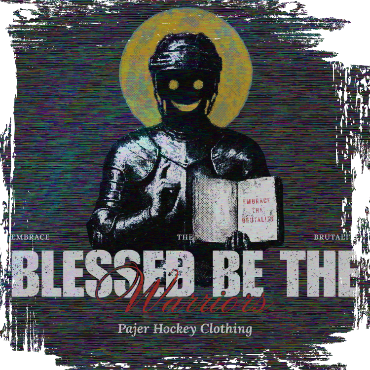 Blessed Be the Warriors | Oversized Raw Hem Heavyweight Tee - A Blessing for the Brutal - Pajer Hockey