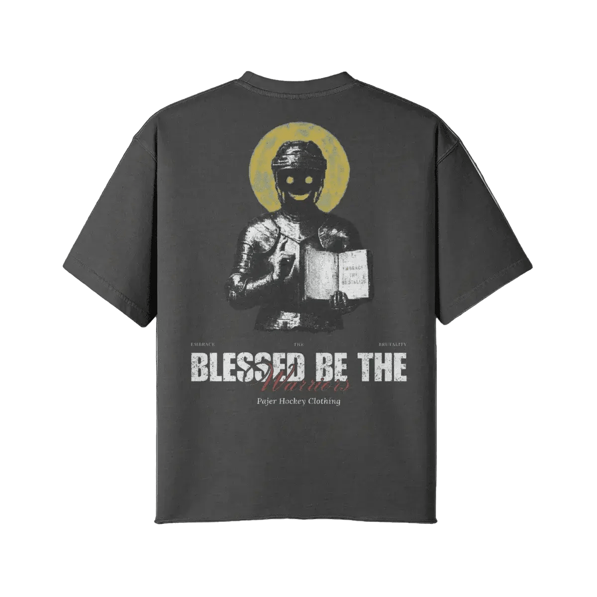 Blessed Be the Warriors | Oversized Raw Hem Heavyweight Tee - Pajer Hockey