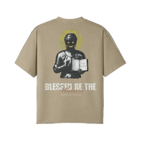 Blessed Be the Warriors | Oversized Raw Hem Heavyweight Tee - Pajer Hockey