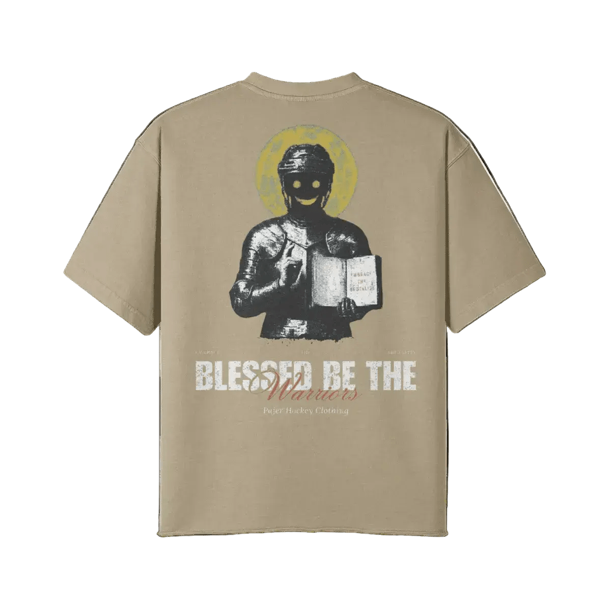 Blessed Be the Warriors | Oversized Raw Hem Heavyweight Tee - Pajer Hockey