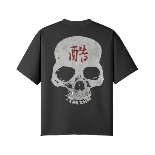 Brutality Skull | Oversized Raw Hem Heavyweight Tee - Pajer Hockey