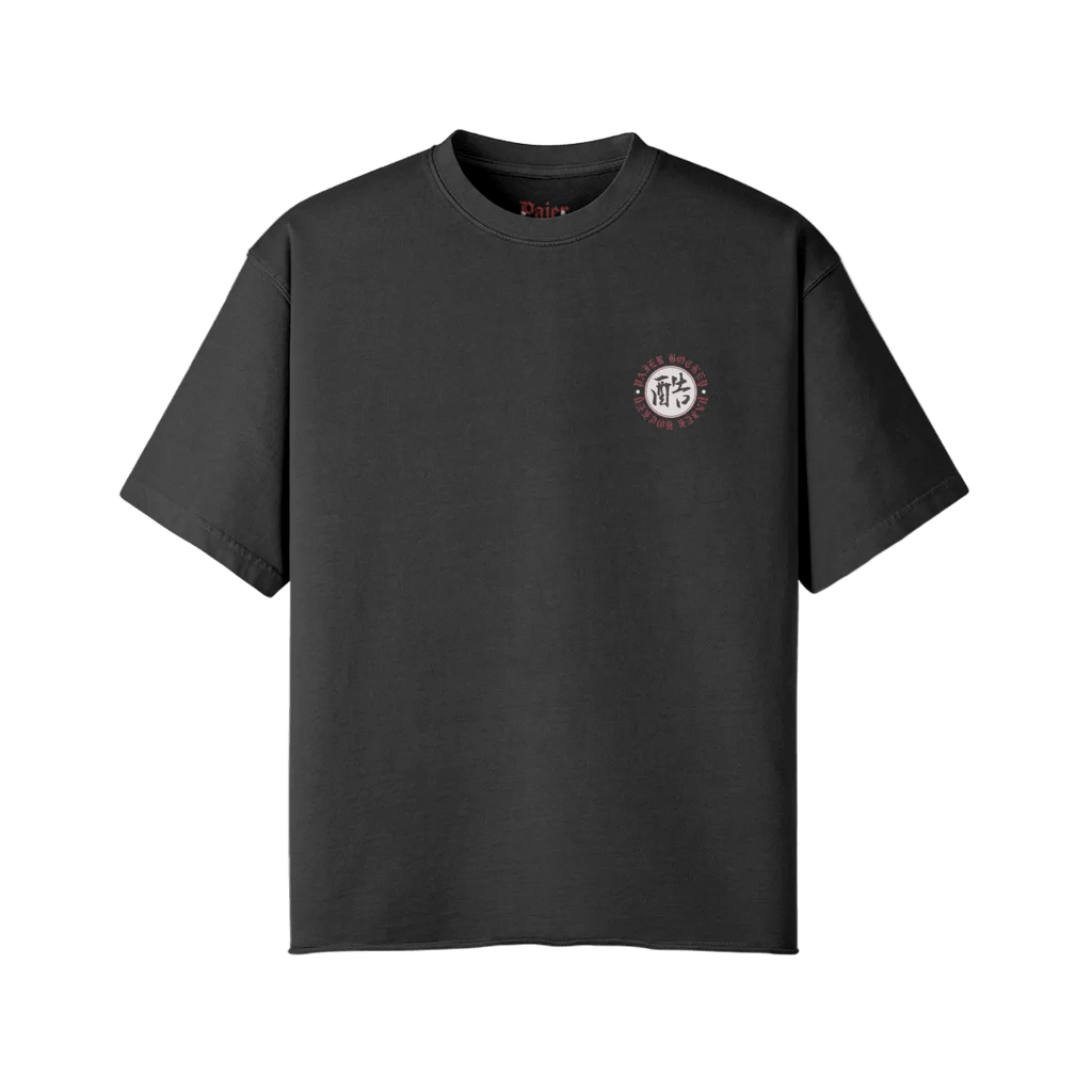 Embrace the Brutality Warrior | Oversized Raw Hem Heavyweight Tee - Pajer Hockey