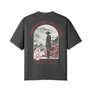 Embrace the Brutality Warrior | Oversized Raw Hem Heavyweight Tee