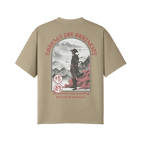 Embrace the Brutality Warrior | Oversized Raw Hem Heavyweight Tee - Pajer Hockey