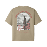 Embrace the Brutality Warrior | Oversized Raw Hem Heavyweight Tee - Pajer Hockey