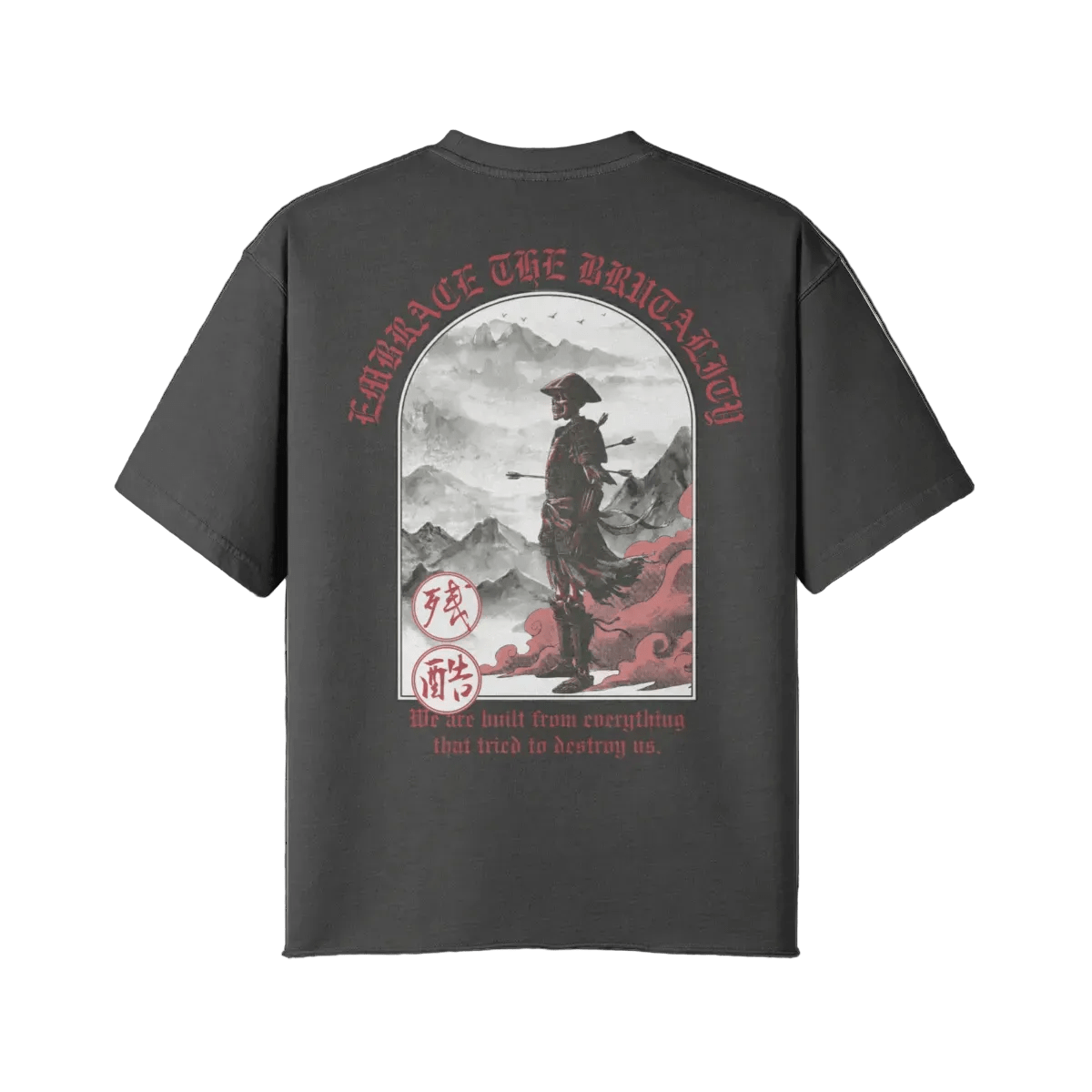Embrace the Brutality Warrior | Oversized Raw Hem Heavyweight Tee - Pajer Hockey