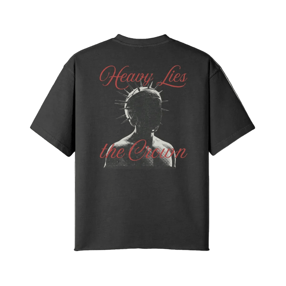 Heavy Lies the Crown | Oversized Raw Hem Heavyweight Tee - Pajer Hockey