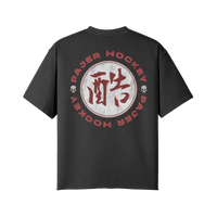 Pajer Hockey Brutality Kanji | Oversized Raw Hem Heavyweight Tee - Pajer Hockey