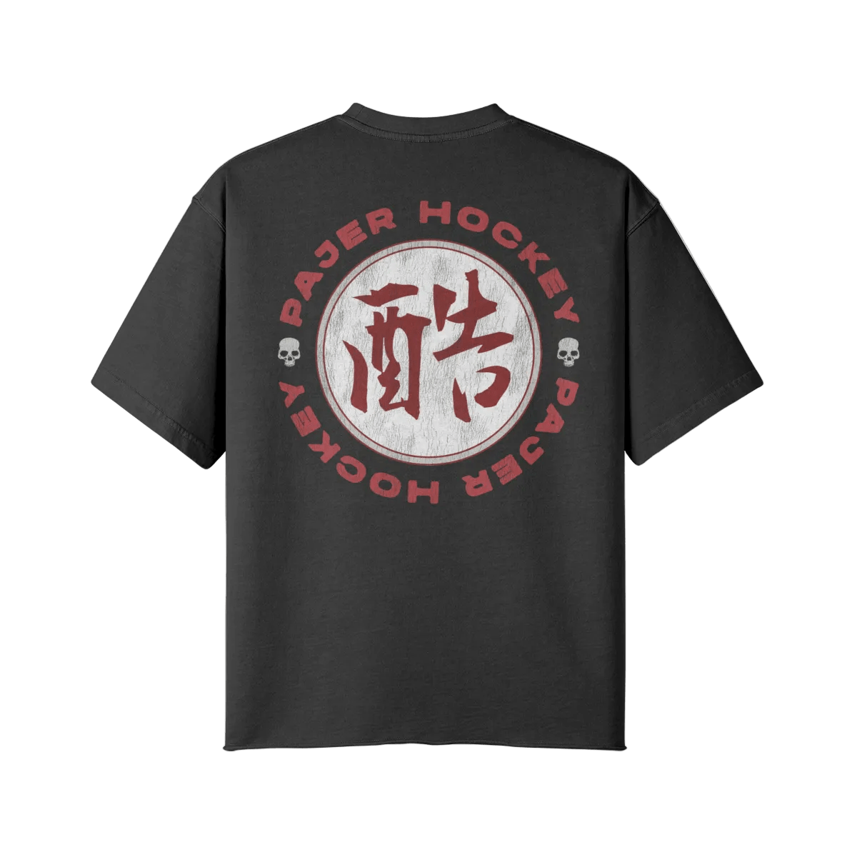 Pajer Hockey Brutality Kanji | Oversized Raw Hem Heavyweight Tee - Pajer Hockey