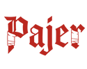 Red 'Pajer' logo with bandage design on a white background