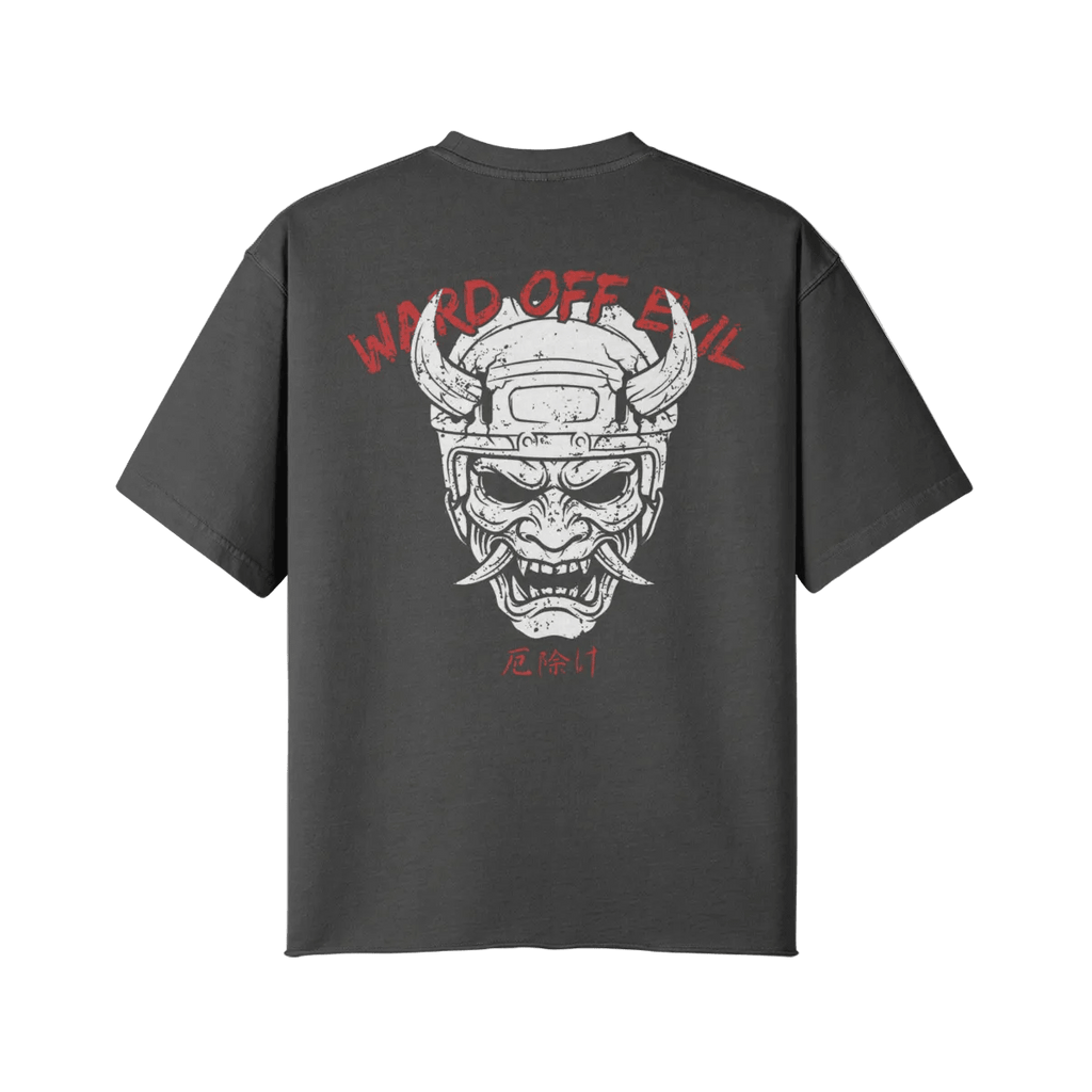 Ward Off Evil | Oversized Raw Hem Heavyweight Tee - Pajer Hockey
