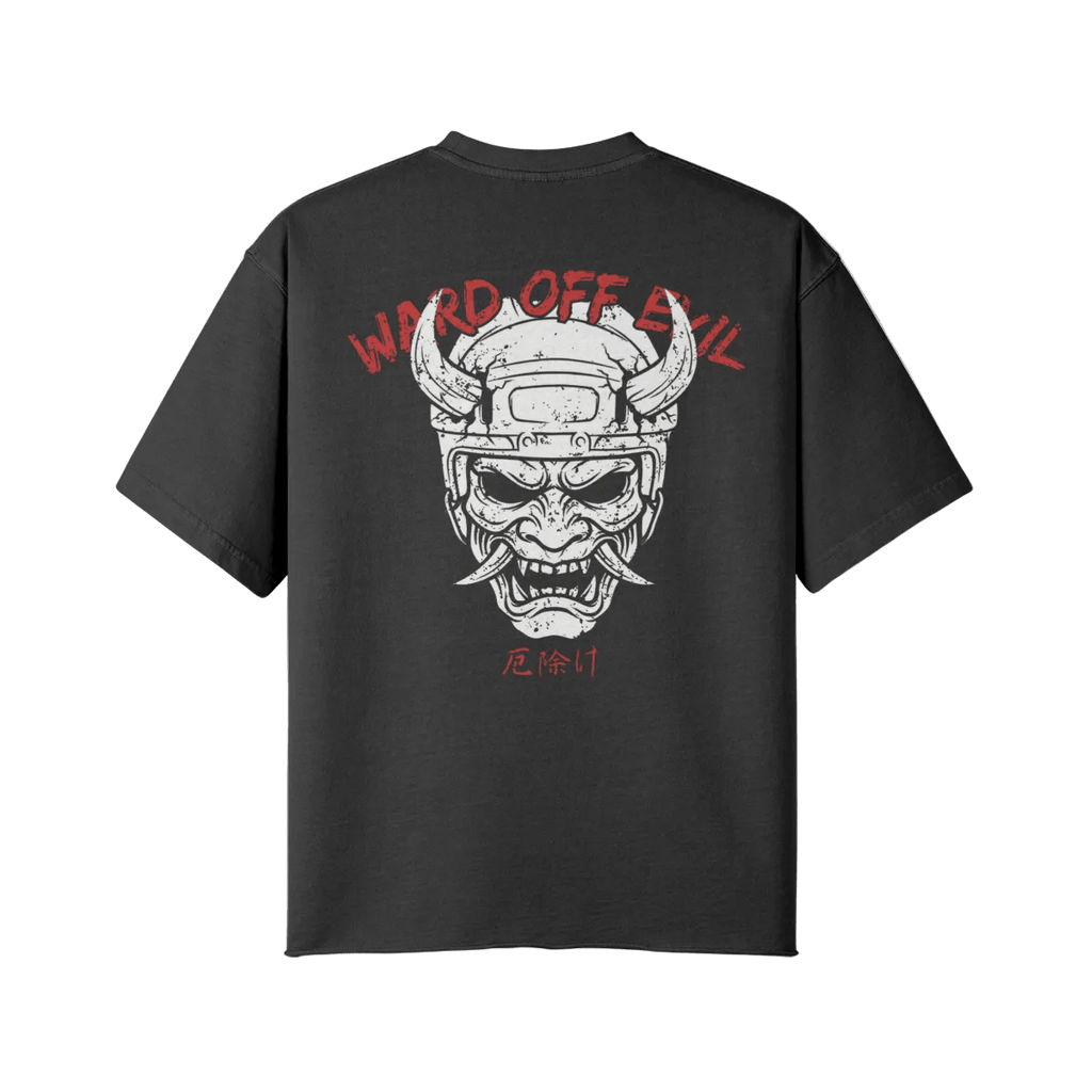 Ward Off Evil | Oversized Raw Hem Heavyweight Tee - Pajer Hockey