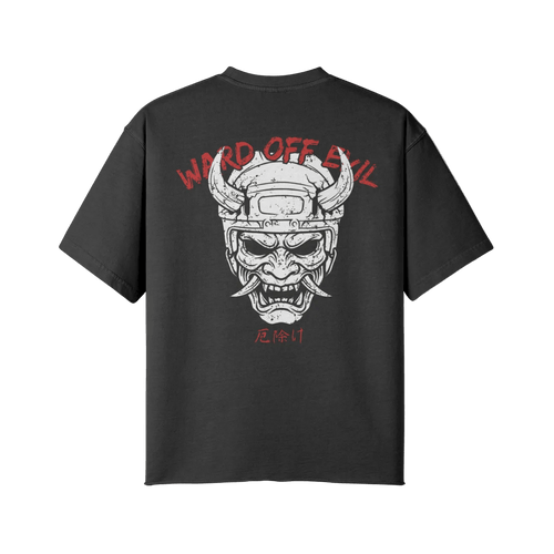 Ward Off Evil | Oversized Raw Hem Heavyweight Tee - Pajer Hockey
