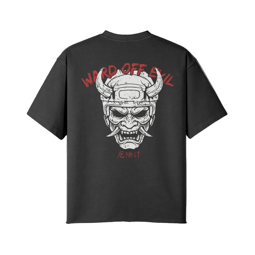 Ward Off Evil | Oversized Raw Hem Heavyweight Tee - Pajer Hockey