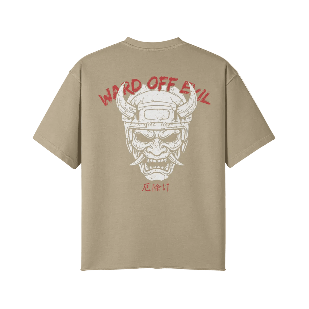 Ward Off Evil | Oversized Raw Hem Heavyweight Tee - Pajer Hockey